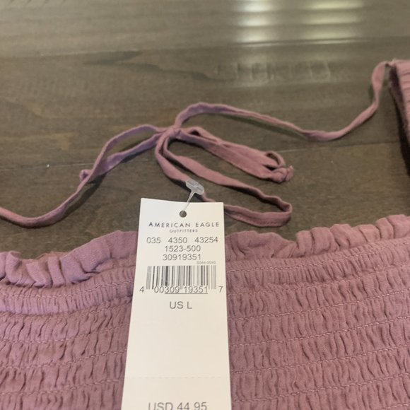 American Eagle Cropped Tie-Back Top | Long Sleeve | Trendy Casual Wear | NWT - Picture 3 of 5